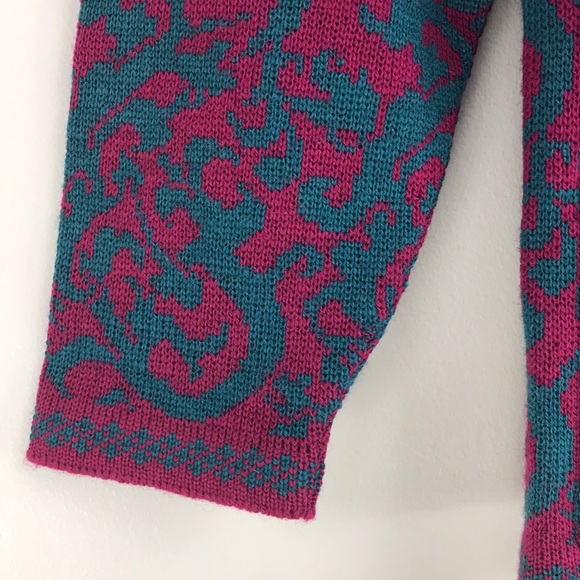 Vintage Small Pendleton Pink Teal Cardigan - Picture 4 of 7